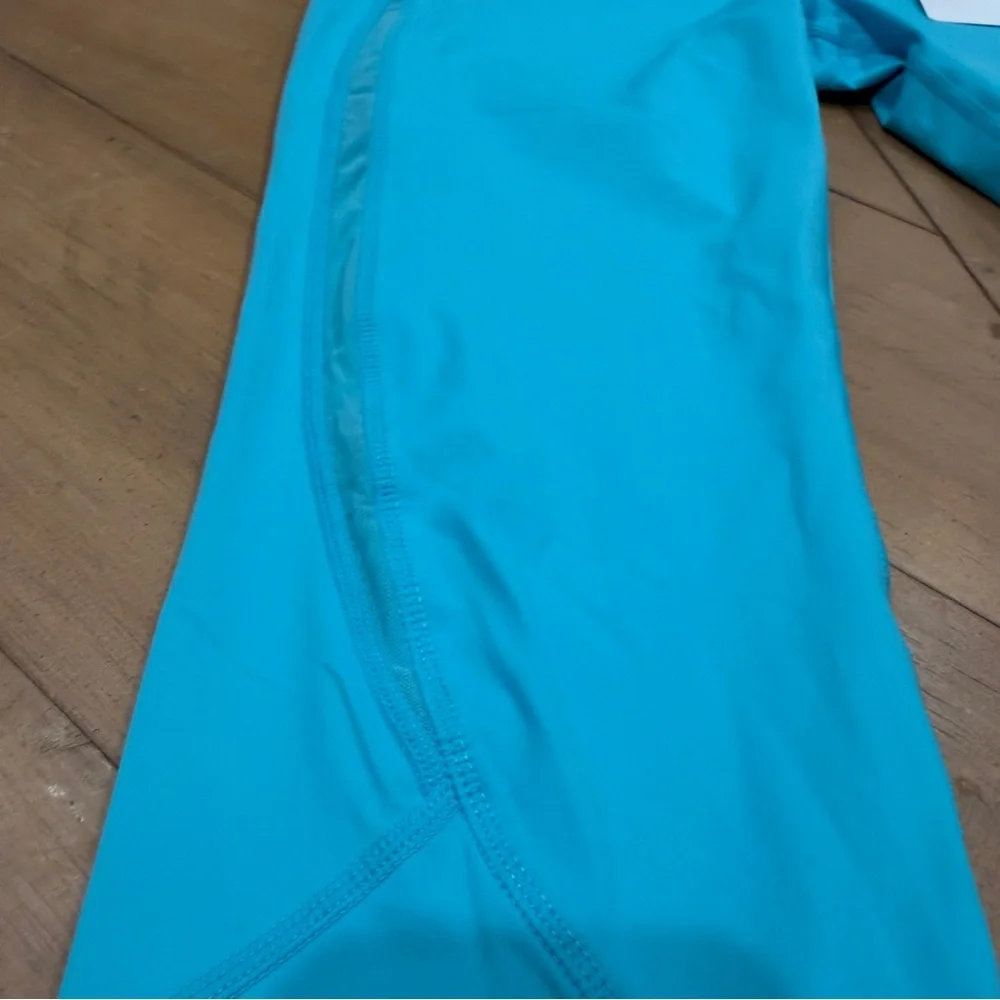 ZYIA Turquoise Mesh High Rise Capri Leggings Size 4 NWT - Picture 2 of 8